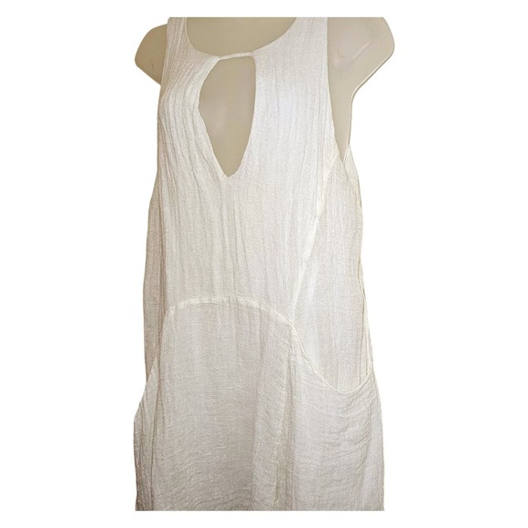 Free People FP Smooth Sailing White Linen Mini Dress Cover Up Sze Medium - Picture 4 of 11
